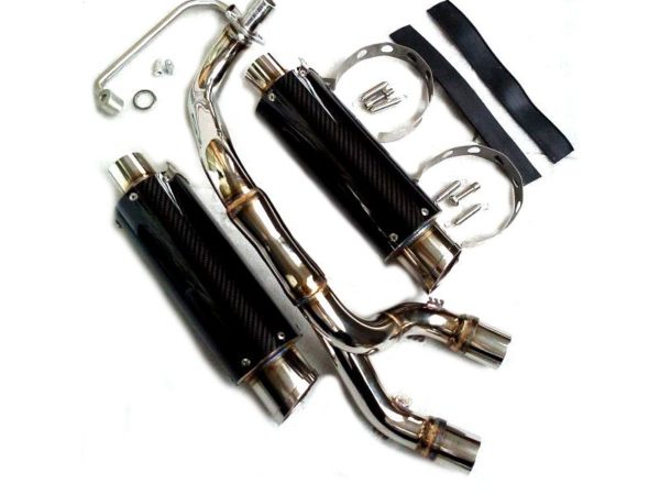 Twin carbon uitlaat