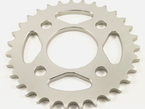 Achtertandwiel 420 Dax/ZB/PBR met 4 gaten CNC 7075 Alu