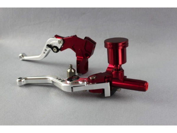 CNC koppeling en hydro rem hevel set rood/zilver