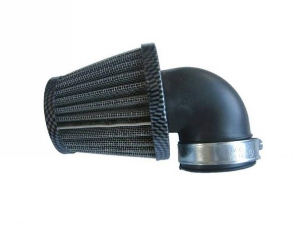 Luchtfilter 35mm conisch Carbon look 90°