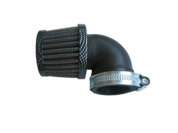 Luchtfilter 35mm klein Carbon look 90°