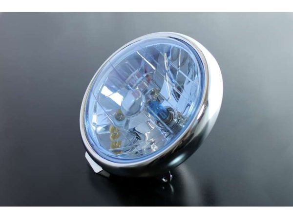 Diamond koplamp unit Dax blauw met chrome ring