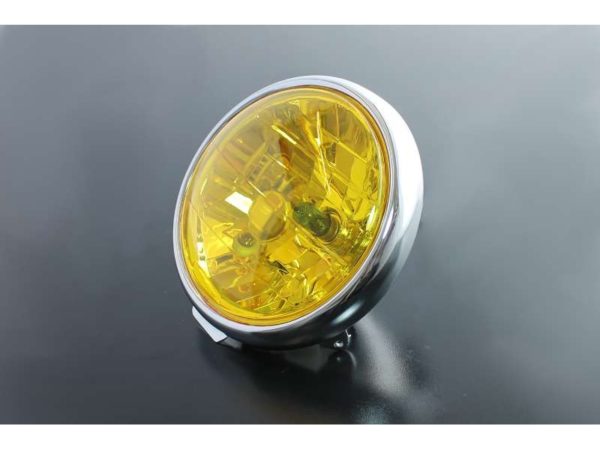Diamond koplamp unit Dax geel met chrome ring