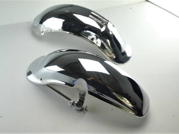 Spatborden set Duitse Helm chrome