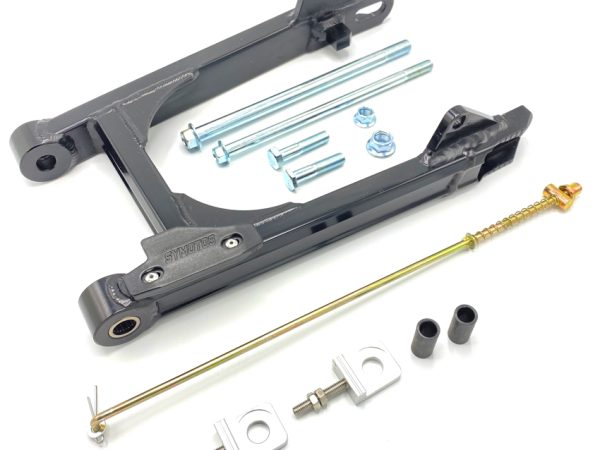 Alu achterbrug +4cm zwart Monkey